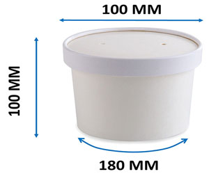 White 16oz Soup Container, Cup & Lid - 25 Per Pack