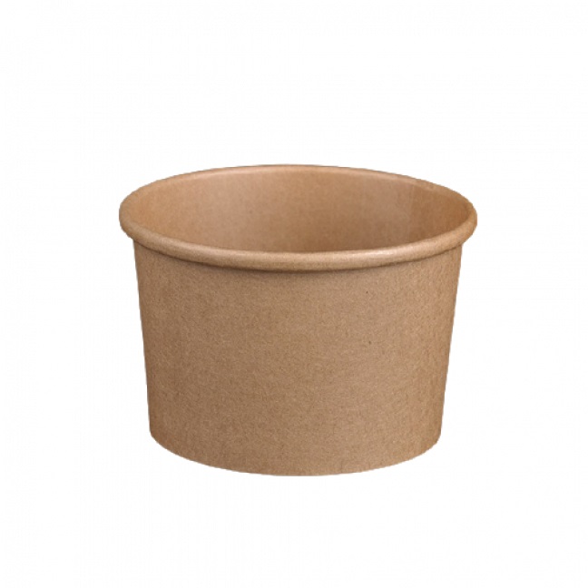 8oz Kraft - Soup Cup Container & Lids - 25x Per Pack