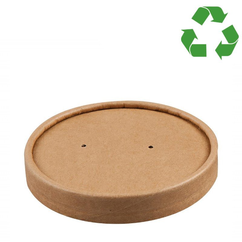 8oz/12oz Kraft - Soup Cup Lids Only - 50x Per Pack