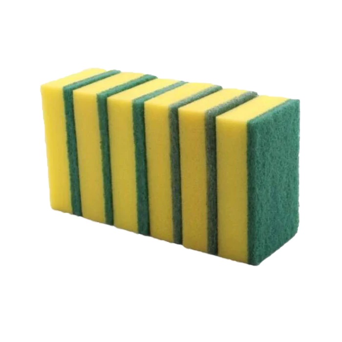 Optima Proclean Jumbo Sponge Scourers - 6 Per Pack 