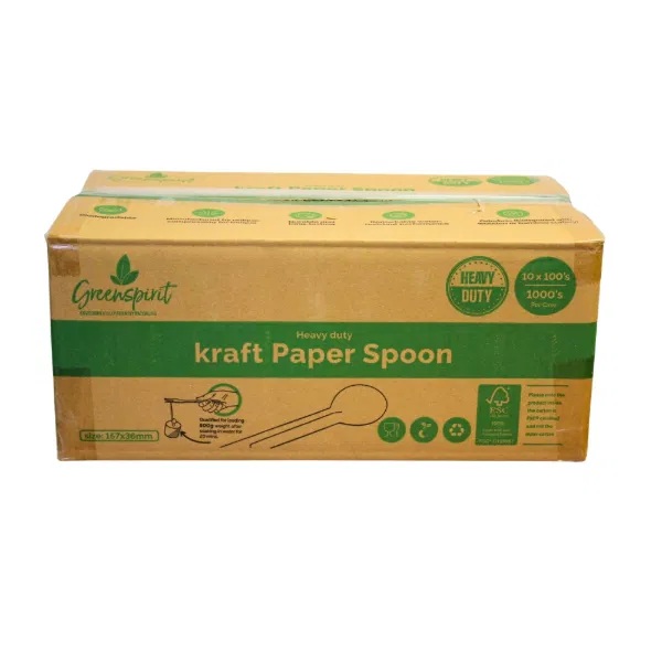 Heavy Duty Kraft Paper Spoons - 100x Per Pack