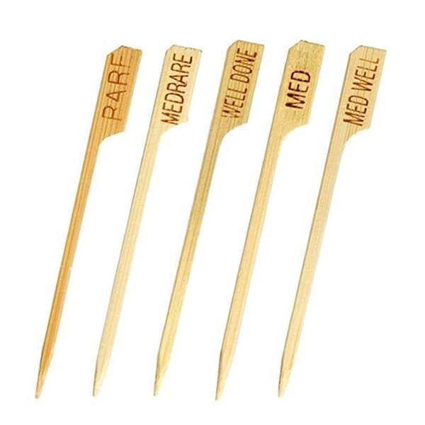 Bamboo Steak Markers - Med Rare - 90mm - 100x Per Pack