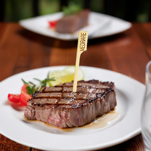 Bamboo Steak Markers - Med Rare - 90mm - 100x Per Pack