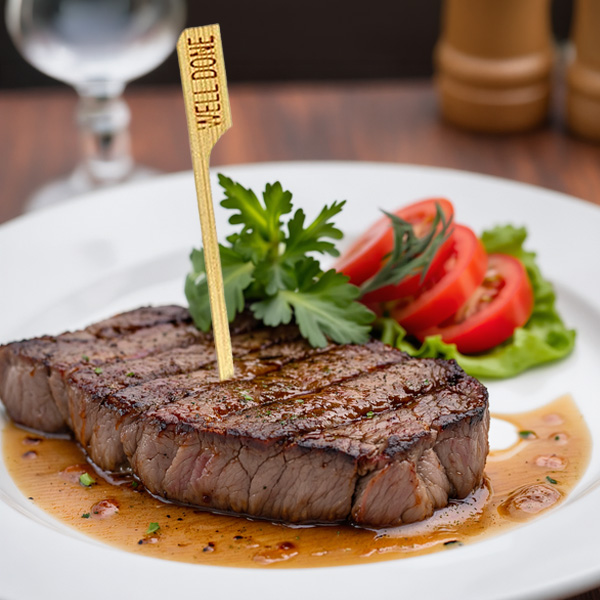 Bamboo Steak Markers - Well Done - 90mm - 100x Per Pack