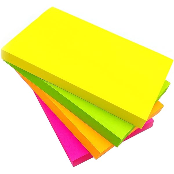 Sticky Notes 76mm x 127mm Neon 300 Sheets - 1x Per Pack