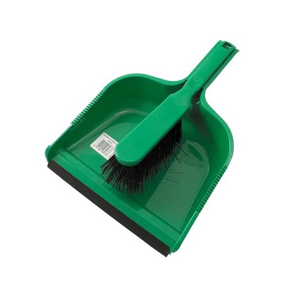 Dustpan and Stiff Brush Set Green - 1 Per Pack
