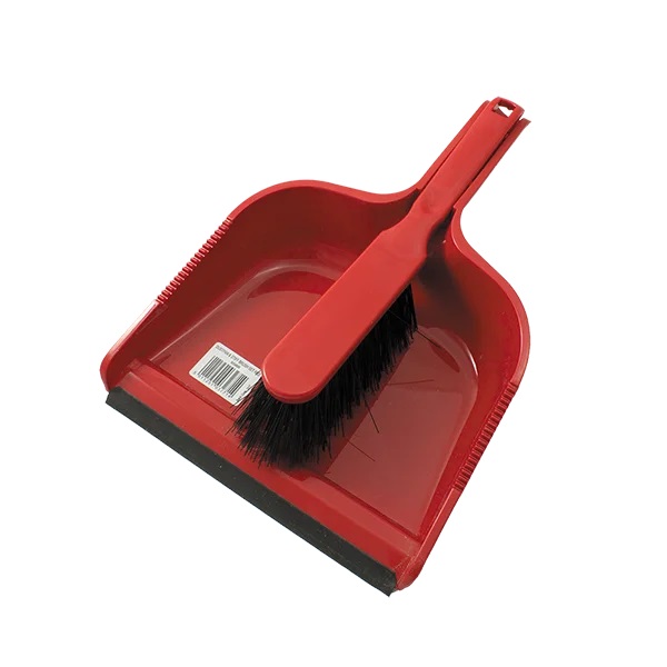 Dustpan and Stiff Brush Set Red - 1 Per pack