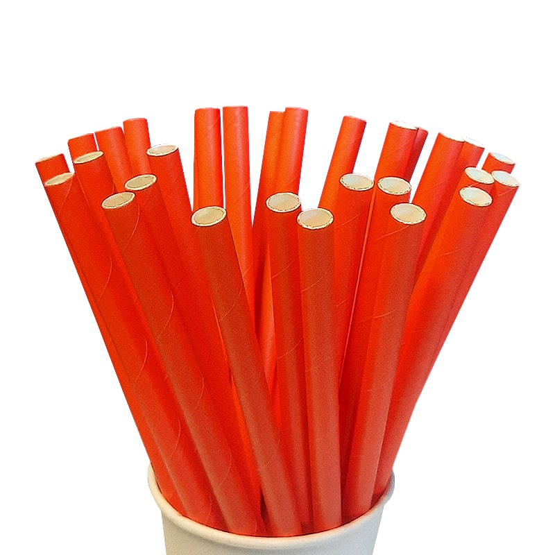 Super-Straw 4Ply Tough Straw Paper Red - 8mm x 200mm - 100x Per Pack
