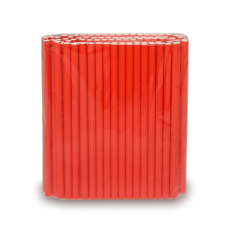 Super-Straw 4Ply Tough Straw Paper Red - 8mm x 200mm - 100x Per Pack