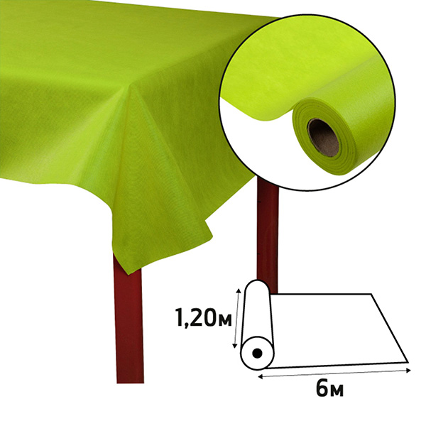 Party Tablecloth Roll Kiwi Green - Premium Fabric Like - 1.2m x 6m - 1x Per Pack