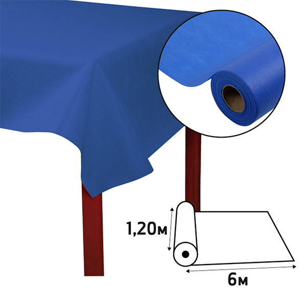 Party Tablecloth Roll Navy Blue - Premium Fabric Like - 1.2m x 6m - 1x Per Pack