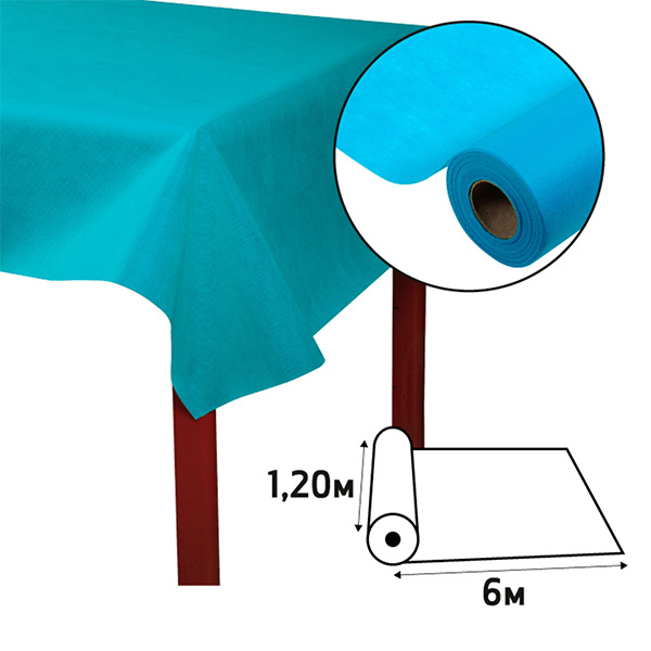 Party Tablecloth Roll Turquoise - Premium Fabric Like - 1.2m x 6m - 1x Per Pack
