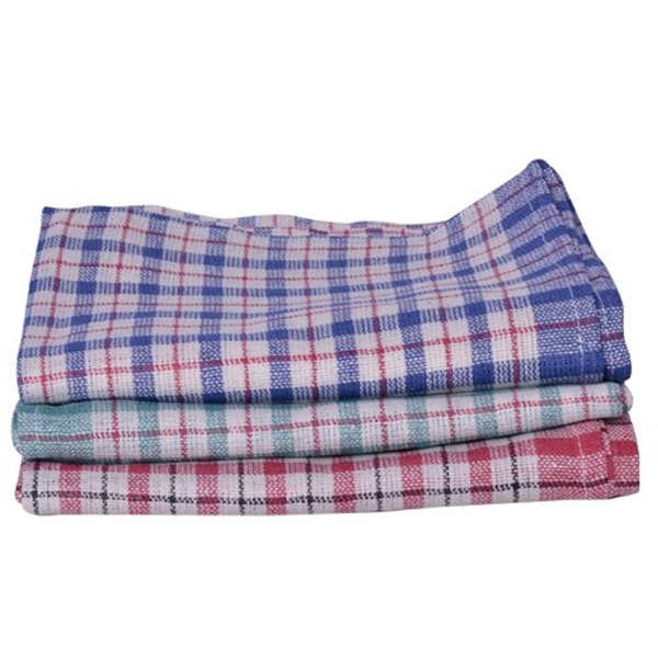 Economy Tea Towels Terry Check 430mm x 680mm - 10 Per Pack