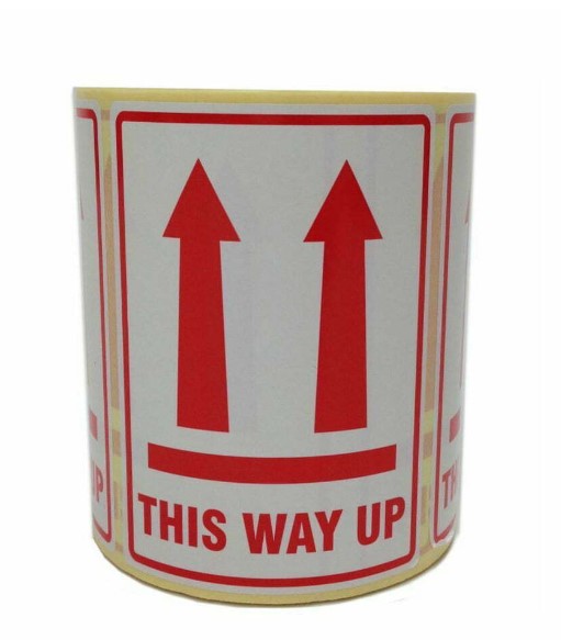 This Way Up - Symbol Labels - 108mm x 79mm - 500x Labels Per Roll