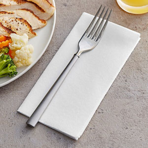 Tork White Linen Style Dinner Napkins 4 Fold - 50 Per Pack