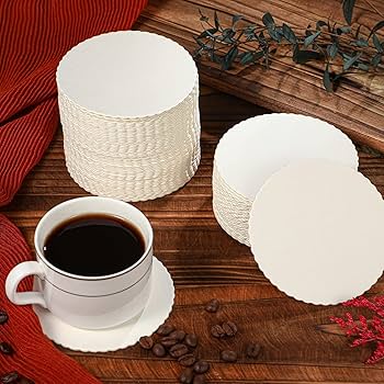 Tork Coasters Round Scalloped Paper White - 250x Per Pack Tork Coasters Round Scalloped Paper White - 250x Per Pack