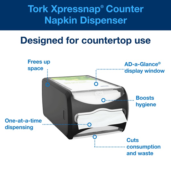 Tork XpresSnap CounterTop Napkin Dispenser N4 - 1x Per Pack