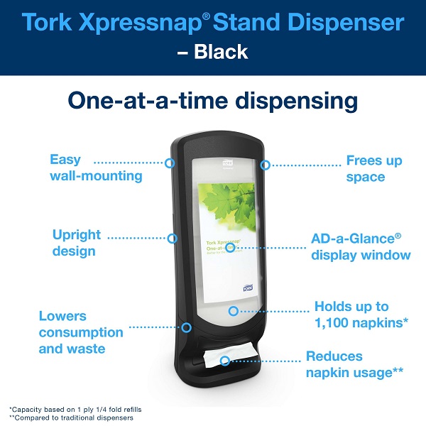 Tork XpressSnap Tower Napkin Dispenser - 1x Per Pack