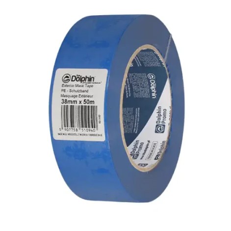 Blue Dolphin Exterior Blue Masking Tape - 38mm x 50m - 1x Roll Per Pack