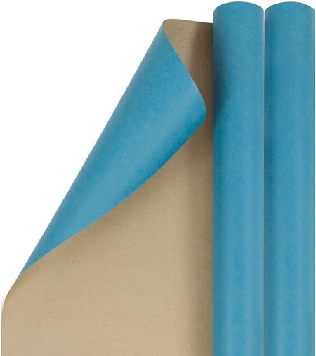 Turquoise Pure Ribbed Kraft Rolls - 500mm x 100m 65gsm - 1x Roll Per Pack