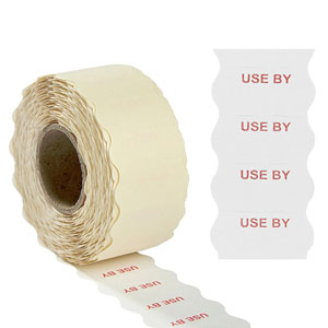 Price Gun Labels Single Line - 26mm x 12mm Use By White - 10x Rolls