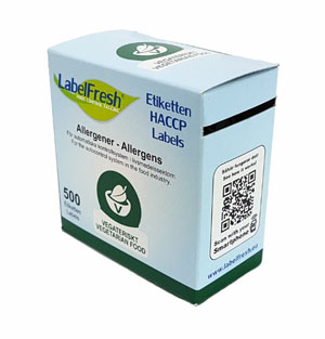 Allergy Food Label Vegetarian - 30mm x 30mm - 500 Labels Per Pack