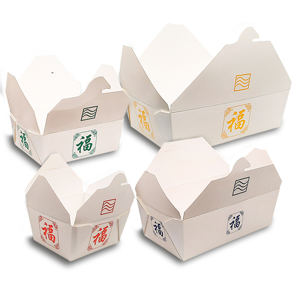 No.4 Multi-Food Yellow VIP White Boxes - 3000ml Lockable Lid - 50x Per Pack