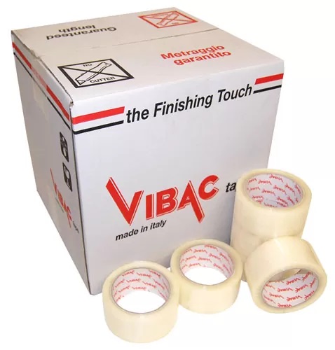 Vibac Grade A Packaging Tape 48mm x 66m Clear - 6x Rolls Per Pack