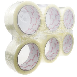 Vibac Grade A Packaging Tape 48mm x 66m Clear - 6x Rolls Per Pack