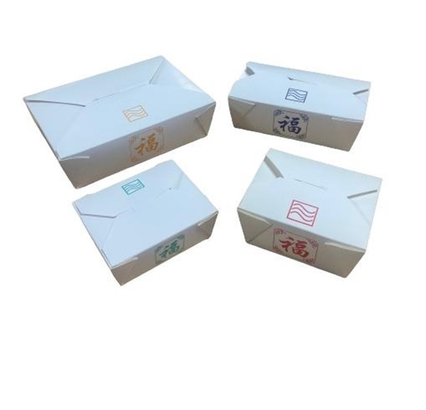 No.4 Multi-Food Yellow VIP White Boxes - 3000ml Lockable Lid - 50x Per Pack