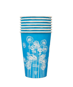 7oz Aqua Swirl Paper Water Cup - 100 Per Pack