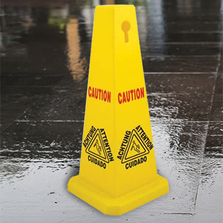 Large Dual Warning Floor Cone - 1x Per Pack