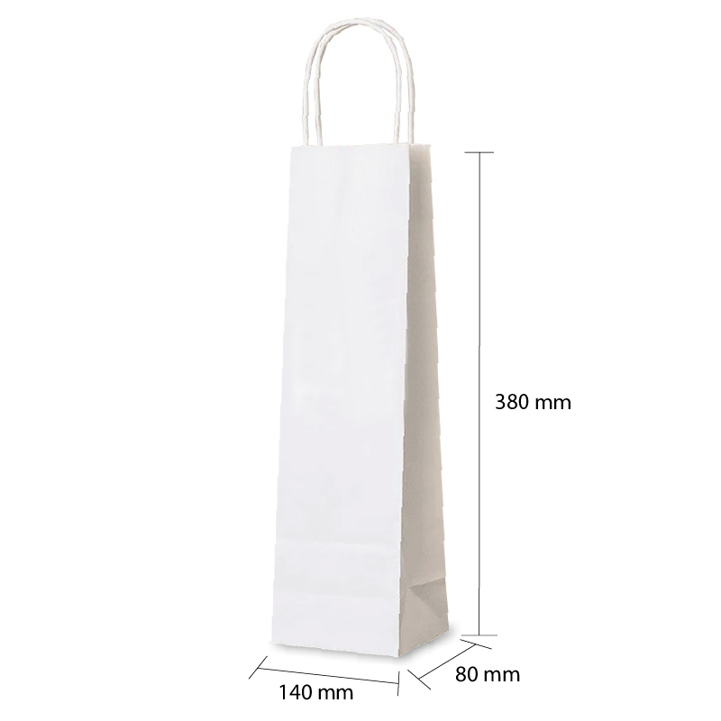 Luxury Bottle Bag with Twisted Handles - White - 300x Per Pack