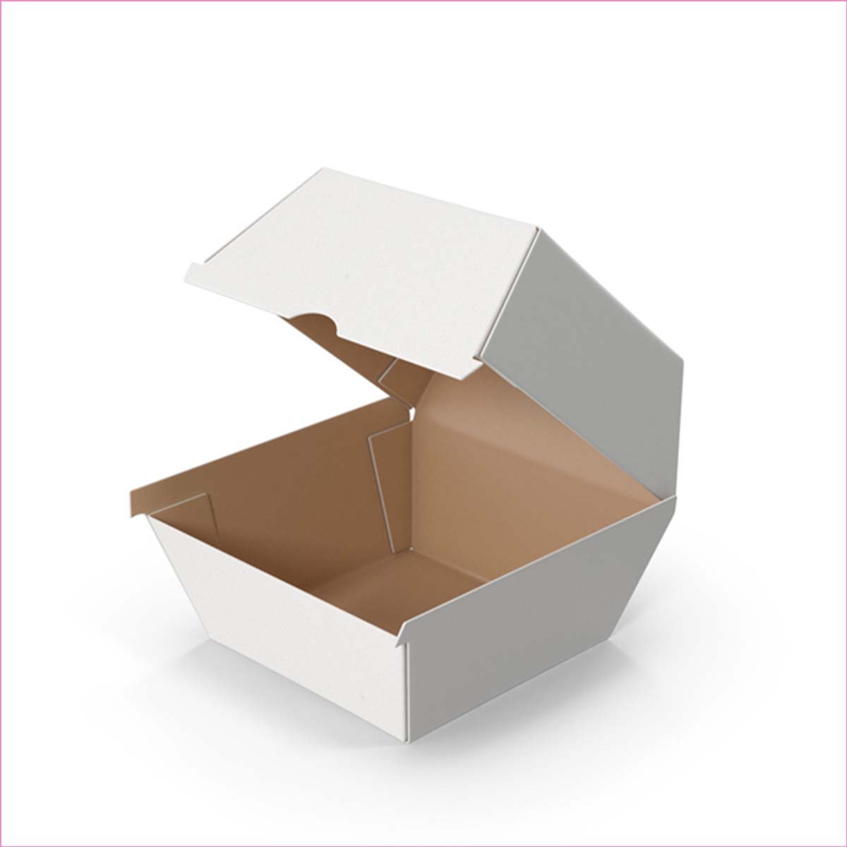 White Burger Boxes - PE Coated X-Large 6" - 100x Per Pack
