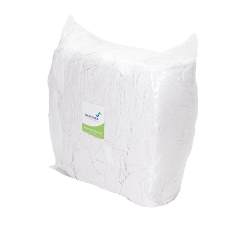 White Cotton Sheeting Wiping Rags - Grade A - 9KG Per Bale