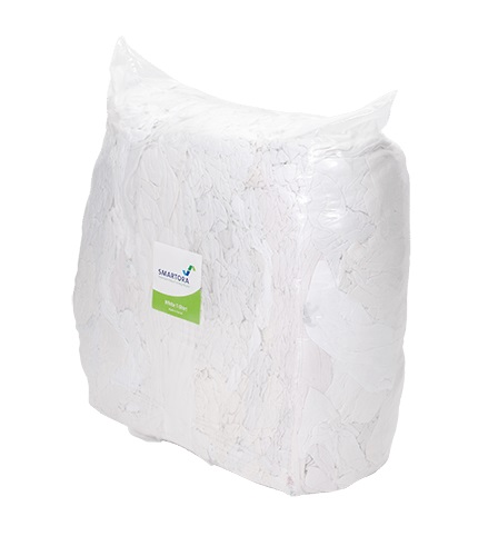 White Cotton T-Shirt Wiping Rags - Grade B - 9KG Per Bale