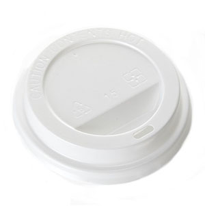 8oz White - Sip Cup Lids - Polystyrene Lids - 100x Per Pack