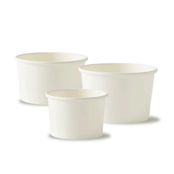 8oz Plain White Ice Cream Cup - 25x Per Pack