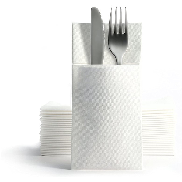 Dinner Napkin White - Airlaid 40x40cm Pocket - 25x Per Pack