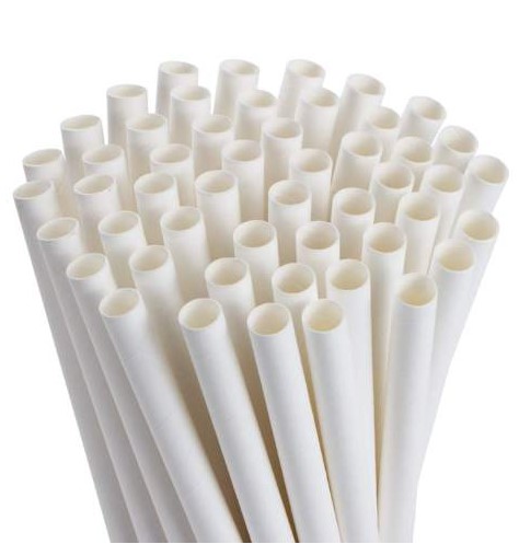 Paper Smoothie Straws White - 9mm x 200mm - 250x Per Pack