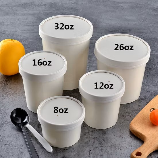 32oz White - Soup Cup Containers - 50x Per Pack