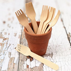 Wooden Forks Biodegradable Cutlery - 100x Per Pack