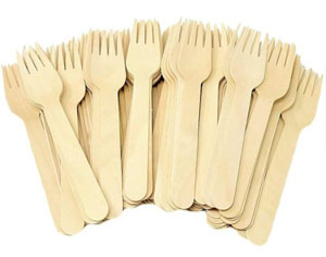 Wooden Forks Biodegradable Cutlery - 100x Per Pack