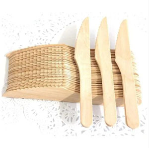 Wooden Knifes Biodegradable Cutlery - 100x Per Pack