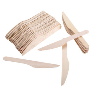 Wooden Knifes Biodegradable Cutlery - 100x Per Pack