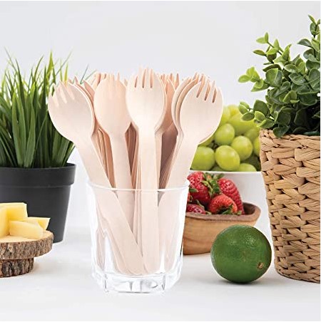 Wooden Sporks - 100x Per Pack