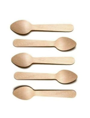 Wooden Teaspoon Biodegradable Cutlery - 100x Per Pack