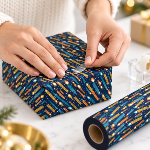 Gift Wrapping Coated Rolls - Design Candles - 500mm x 100m 60gsm - 1x Roll Per Pack
