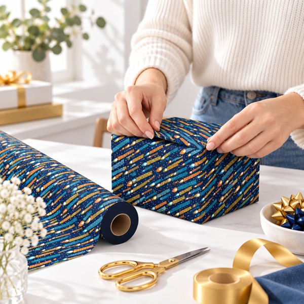 Gift Wrapping Coated Rolls - Design Candles - 500mm x 100m 60gsm - 1x Roll Per Pack