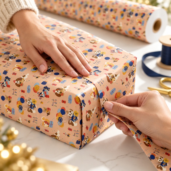 Gift Wrapping Coated Rolls - Design Party - 500mm x 100m 60gsm - 1x Roll Per Pack
